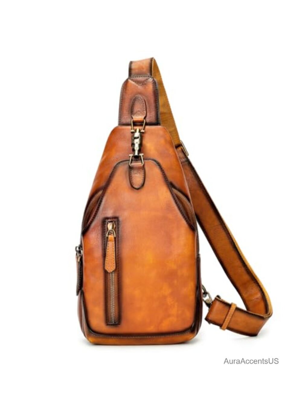 Handmade Leather Sling Bag Genuine Leather Crossbody Shoulder Handbag Travel